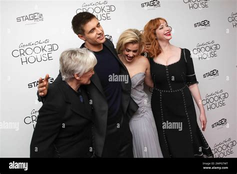 Actors Glenn Close From Left Max Irons Stefanie Martini And Christina Hendricks Attend The