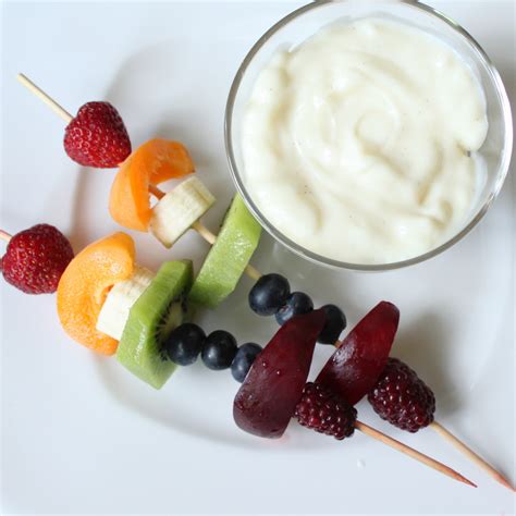 Rainbow Fruit Skewers With Yogurt Fruit Dip Recipe — Dishmaps