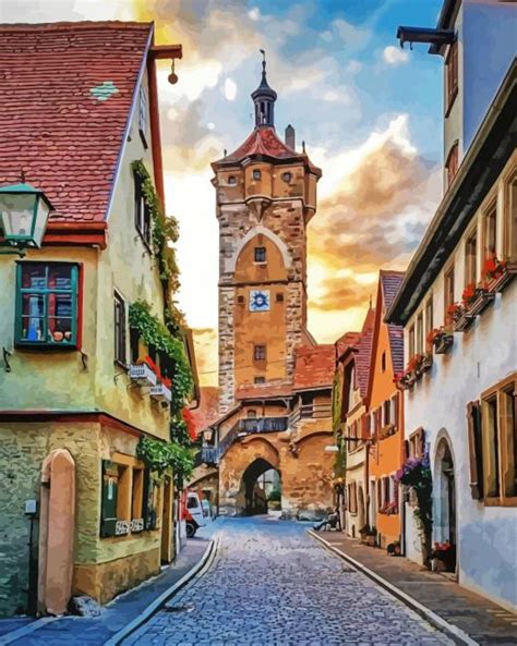 Rottenburg Street In Germany Paint By Numbers Bestpaintbynumbersshop