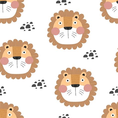 Premium Vector Seamless Pattern With Lions