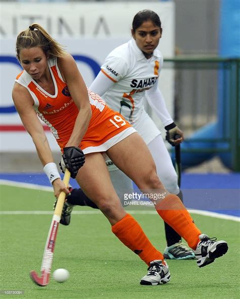 Field Hockey Netherlands Ellen Hoog Hits The Ball To Score The Second Goal During The Field