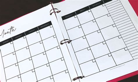 Free 2 Page Spread Monthly Planner Printable