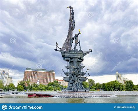 Peter The Great Statue In Moscow River Moscow Russia Editorial Image