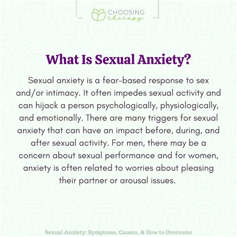 Sexual Anxiety Types Symptoms Treatments More