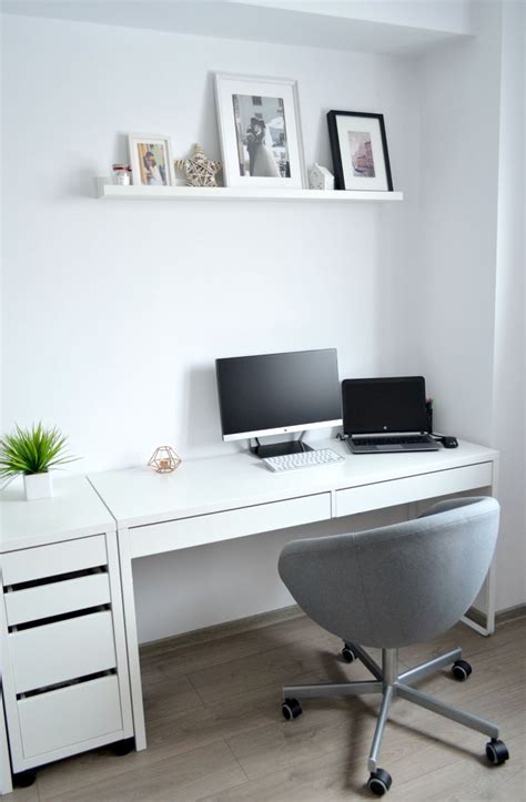 Part one of my guest bedroom to office makeover. Living room - Home office - IKEA desks - Micke - picture ...