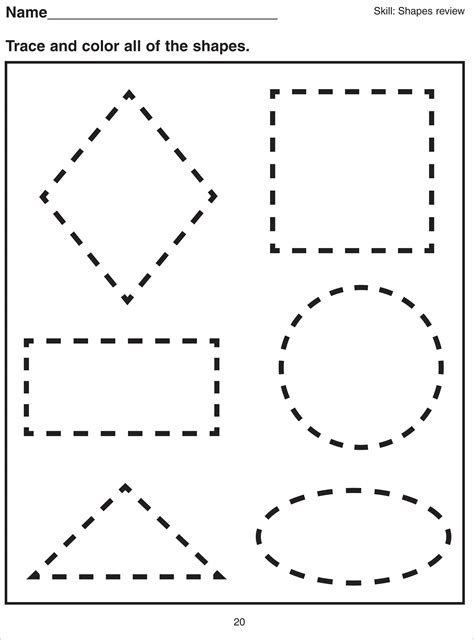 Each worksheet is focussed on a specific shape including circles, squares, triangles, ovals, rectangles and diamonds. Printable Basic Shapes Worksheets | Activity Shelter