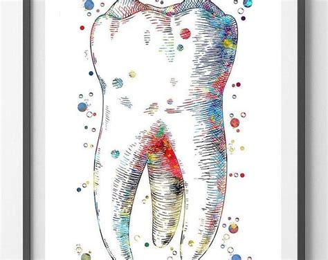 Dental Implant Watercolor Print Dental Surgery Art Poster Anatomy Art