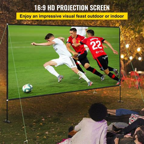 Vevor Projector Screen With Stand 150inch Portable Movie Screen 169 4k
