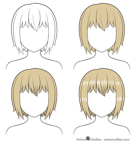 How To Shade Anime Hair Step By Step Animeoutline How To Shade