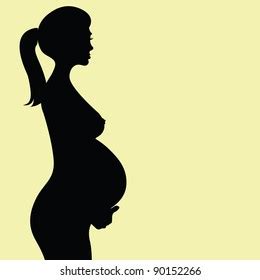 Pregnant Naked Woman Silhouette Illustration Stock Vector Royalty Free Shutterstock