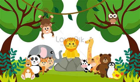 Haiwan Hutan Dan Gaya Kartun Zoo Gambar Unduh Gratisimej 450073427
