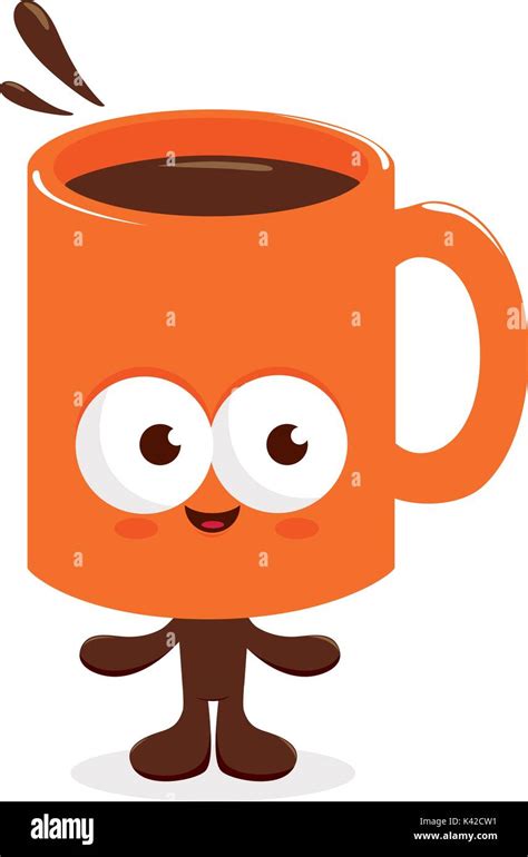 Happy Coffee Mug Character Stock Vector Image And Art Alamy