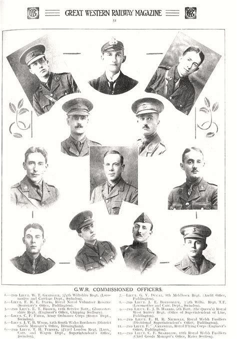 1916 Gwr Commissioned Officers Source Scan Of The Great Flickr