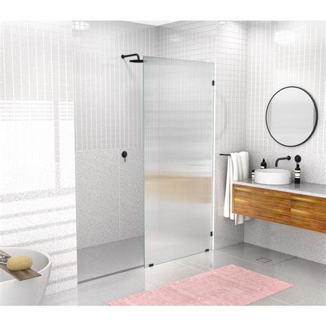 glass warehouse 36 in w x 78 in h fixed single panel frameless shower door in matte black with