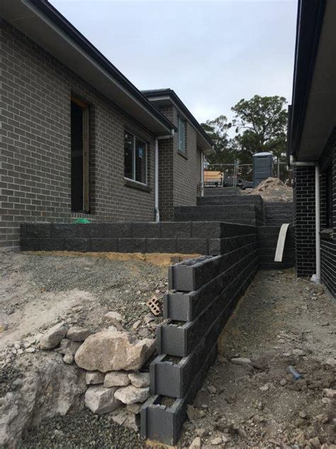 Concrete block retaining walls by Habitat Landscapes