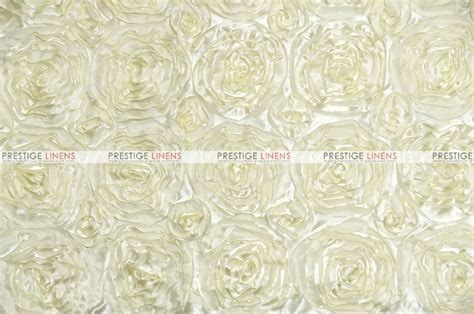 Rosette Satin Fabric By The Yard Ivory Prestige Linens
