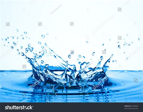Blue Water Splashing Isolated On White Stock Photo 62409964 Shutterstock