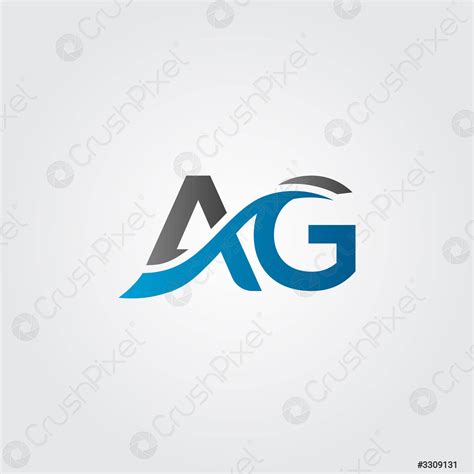 Inicial Ag Letter Logo Diseño Vector Plantilla Creativo Letter