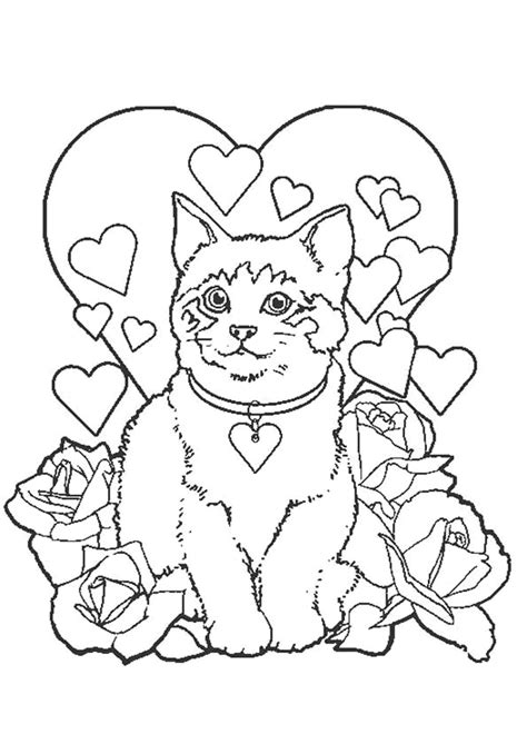 Meer kleurplaten van hond (10), de tiende vinden? Kleurplaat Poesjes (5904) | Valentines day coloring page, Valentine coloring pages, Valentine ...
