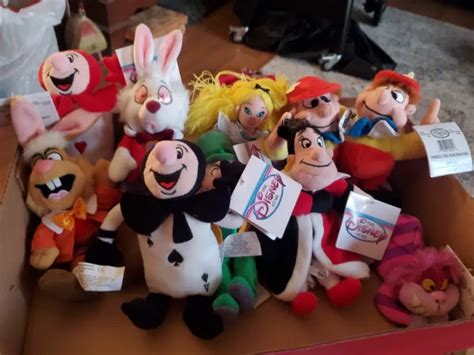 The Disney Store Alice In Wonderland Set Of Bean Bag Plush Toys Nwt S
