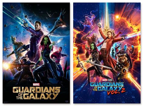 Guardians Of The Galaxy Part 1 And 2 Movie Poster Set Regular Styles