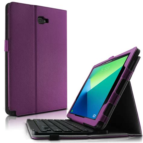 infiland folio pu leather case cover with magnetically detachable bluetooth keyboard for samsung