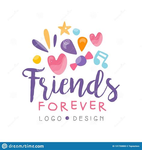 Friends Forever Logo Design Happy Friendship Day Colorful