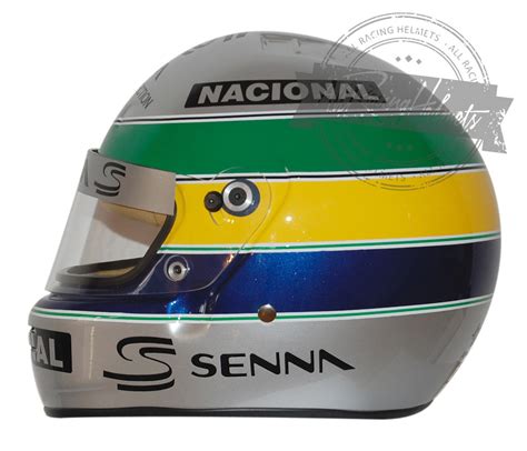 Ayrton Senna 10 Years Platinum Edition Replica Helmet Scale 11 All
