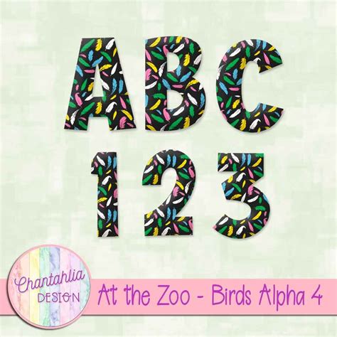 Free At the Zoo - Birds Alpha for Digital Scrapbooking and other crafts