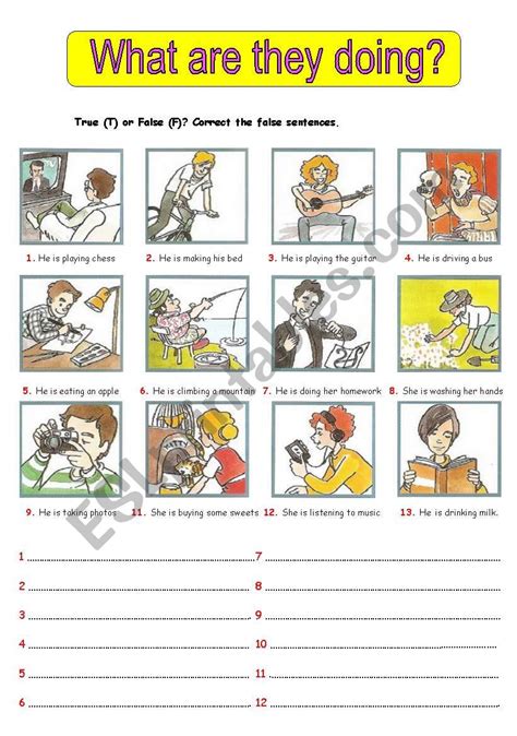 What Are They Doing Esl Worksheet By Azza 20