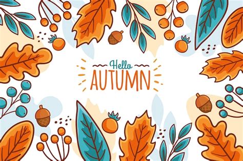 Free Vector Hand Drawn Autumn Foliage Background