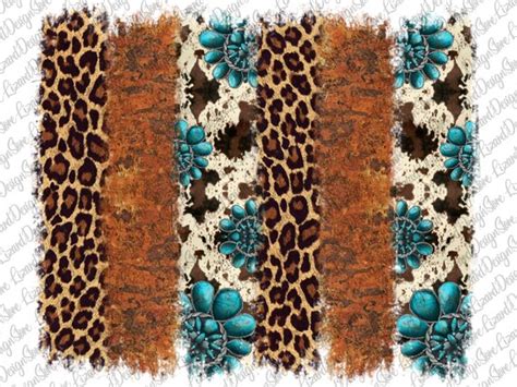 Western Cowhide Turquoise Leopard Gemstone Background Png Etsy
