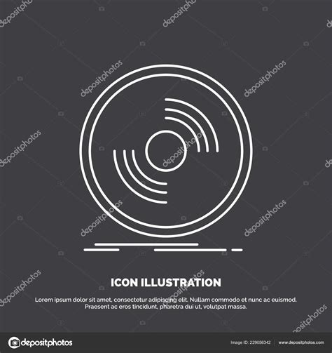 Disc Phonograph Record Vinyl Icon Line Vector Symbol Website Mobile