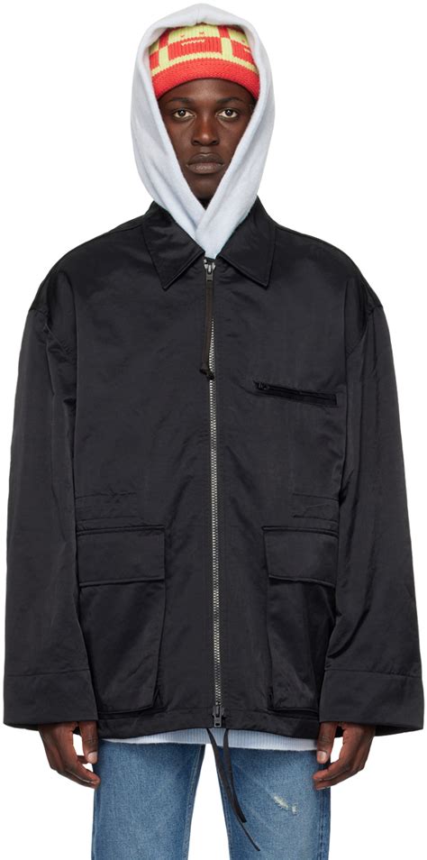 Acne Studios Black Spread Collar Jacket Ssense Uk