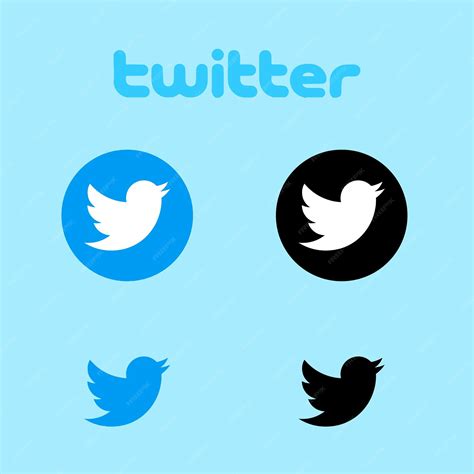 Premium Vector Twitter Logo Vector Eps  Different Types Blue Black