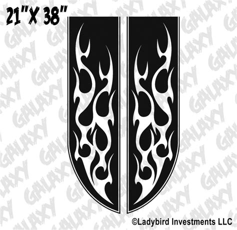 Tribal Flames Stripe Car Hood Decal Skunkmonkey