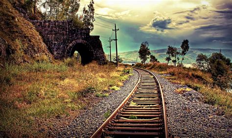 Free Download Man Made Railroad Train Tracks Tracks Landscape Wallpaper