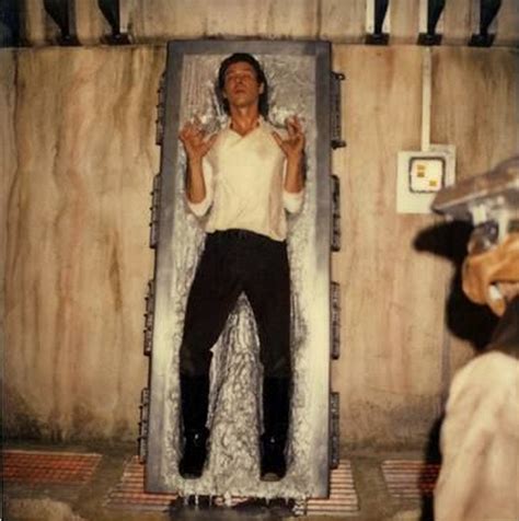 Harrison Ford As Han Solo As He Thaws Out Of The Carbonite On The Set