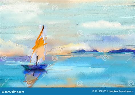 Seascape Abstract Paintingsea Painting On Canvas Boat Abstract