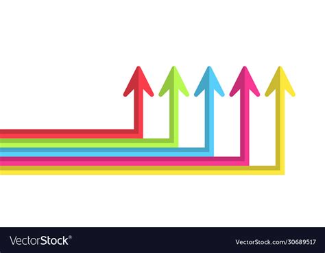 Color Arrows Different Length With Changing Vector Image