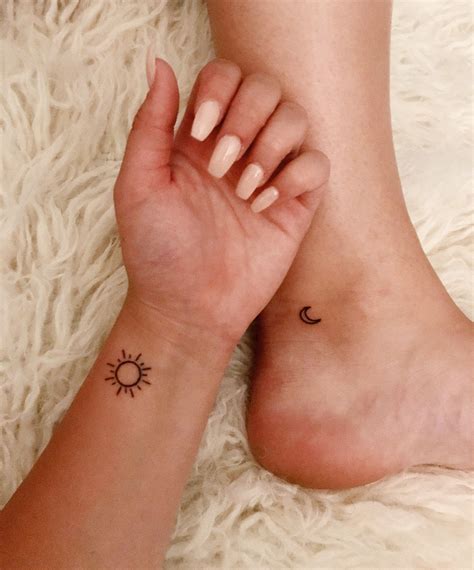 Sun And Moon Matching Tattoos Sun Moon Tattoo Bestfriendtattoos