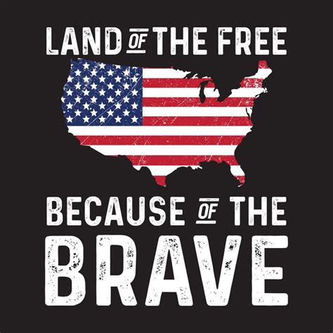 Land Of The Free Because Of The Brave T Shirt Design Vector 11142602