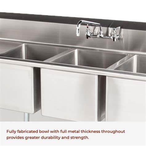 Three compartment stainless sinks for commercial and industrial use are available in a variety of sizes and options. 3-Compartment Sinks - SPG