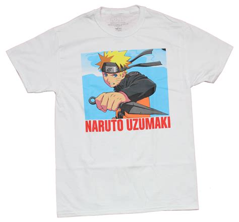 Naruto Shippuden Mens T Shirt Naruto Uzumaki Full Color Blue Sky Att