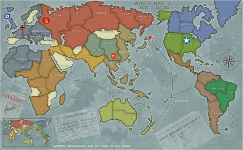 Ww2 Allies And Axis World Map