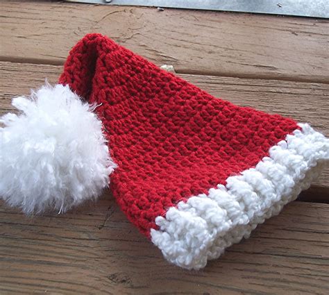 Baby Crochet Santa Hat Red Christmas Baby Stocking Hat In