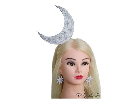 Moon Headpiece Celestial Moon Headdress Festival Glitter Etsy
