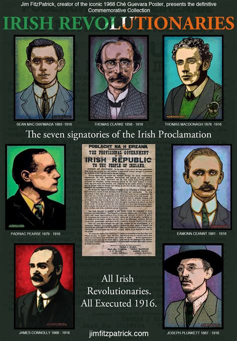 The Seven Signatories Of The Irish Proclamation Set Jim Fitzpatrick