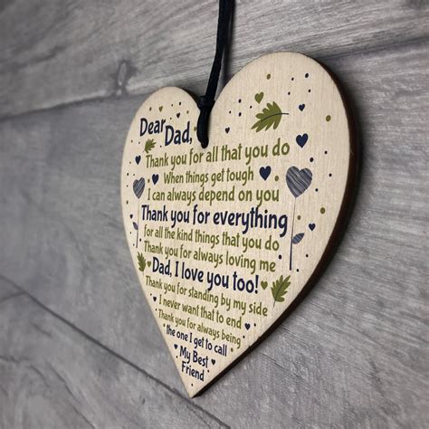 So on this day, as i celebrate you, this grateful heart of mine has nothing but immense gratitude to god for having blessed me with the best father ever. Dad Daddy Gift From Son Daughter Wooden Heart Sign ...