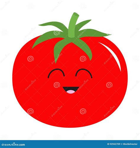 Tomato With Leaves Icon Red Color Vegetable Collection Fresh Farm